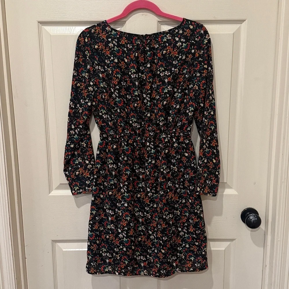 J Crew Mercantile black floral dress, size 2